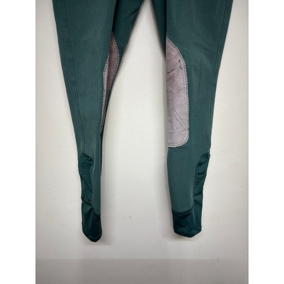 Piper by SmartPak Equestrian Breeches Size 14 Green Knee Patch Riding Pants - Picture 5 of 10